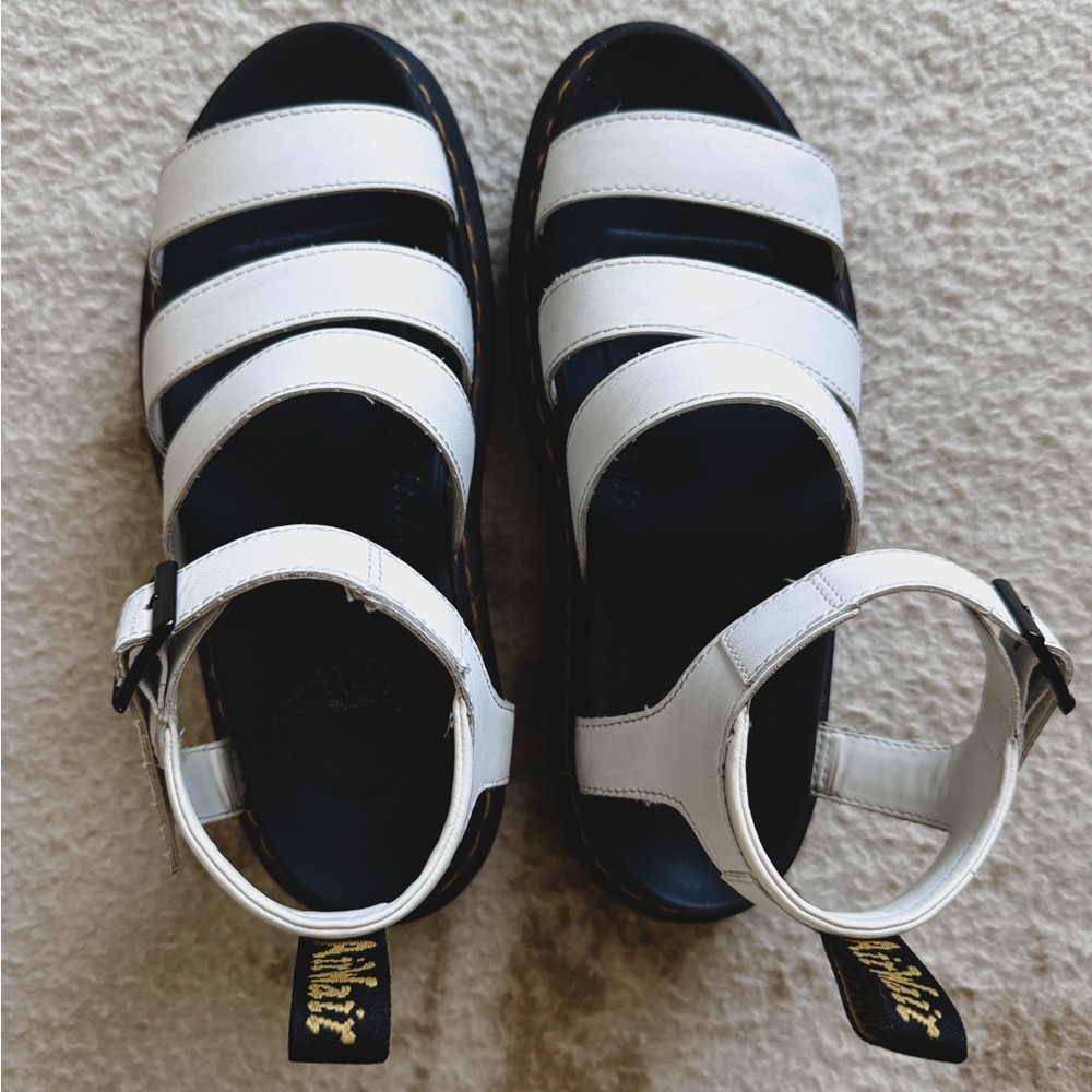 Dr. Martens White and Black Sandals